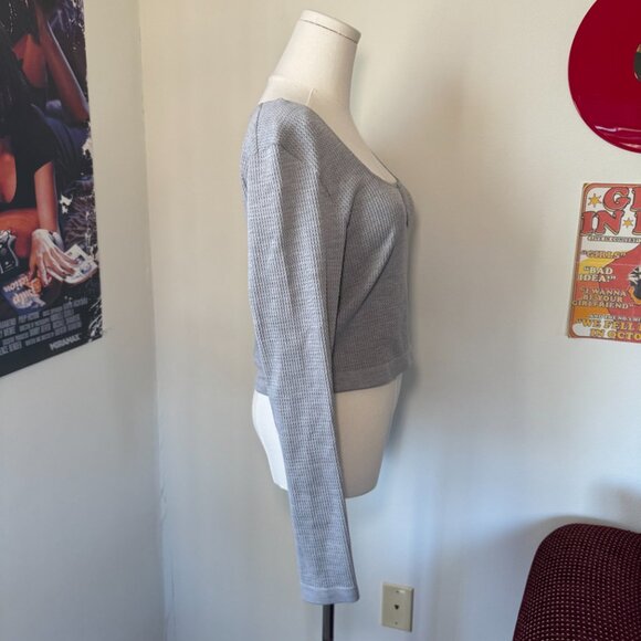 Fabletics Waffle Knit Long Sleeve Cropped Workout Shirt - Picture 11 of 14